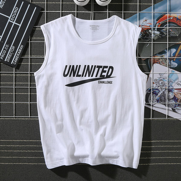 Καλοκαιρινή βαμβακερή αμάνικη μπλούζα με επιγραφή