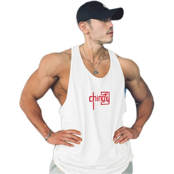 Ανδρική αμάνικη μπλούζα με επιγραφή κατάλληλη για αθλήματα