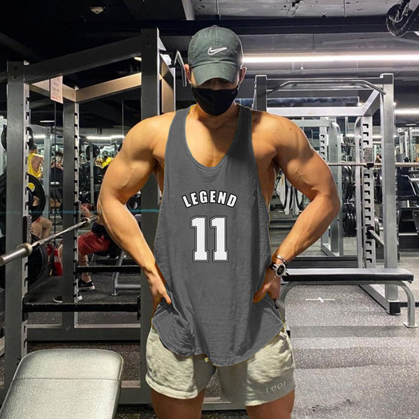 Ανδρική αθλητική αμάνικη μπλούζα με επιγραφές - διάφορα χρώματα