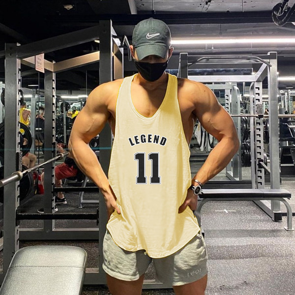 Ανδρική αθλητική αμάνικη μπλούζα με επιγραφές - διάφορα χρώματα