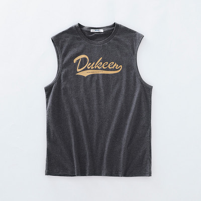 Καλοκαιρινή βαμβακερή αμάνικη μπλούζα  με επιγραφή για άνδρες