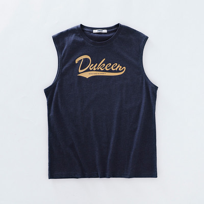 Καλοκαιρινή βαμβακερή αμάνικη μπλούζα  με επιγραφή για άνδρες