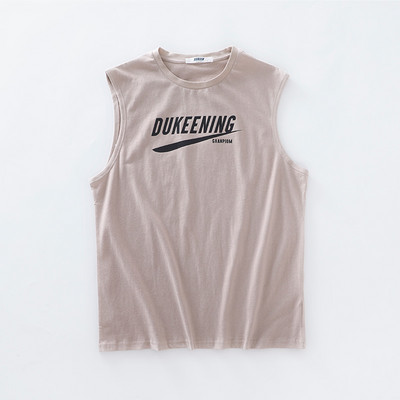 Καλοκαιρινή βαμβακερή αμάνικη μπλούζα  με επιγραφή για άνδρες