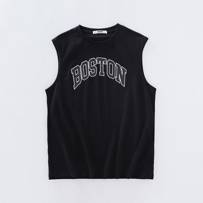 Καλοκαιρινή βαμβακερή αμάνικη μπλούζα  με επιγραφή για άνδρες