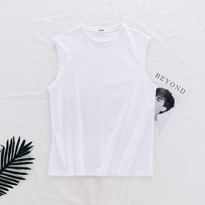 Καλοκαιρινή βαμβακερή αμάνικη μπλούζα  με επιγραφή για άνδρες