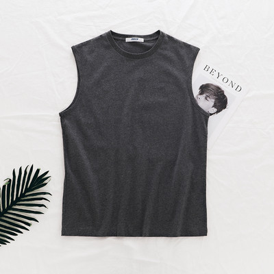 Καλοκαιρινή βαμβακερή αμάνικη μπλούζα  με επιγραφή για άνδρες