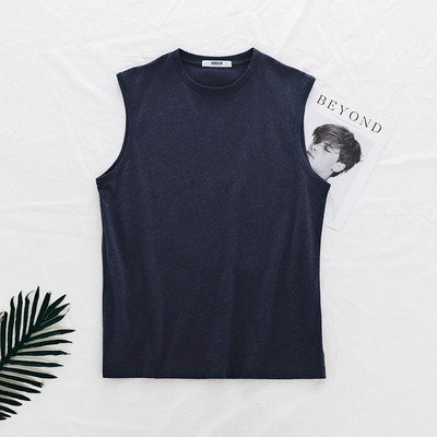 Καλοκαιρινή βαμβακερή αμάνικη μπλούζα  με επιγραφή για άνδρες