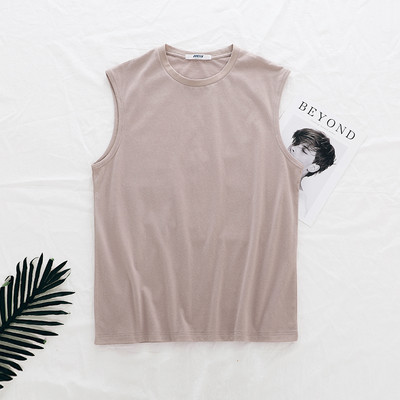 Καλοκαιρινή βαμβακερή αμάνικη μπλούζα  με επιγραφή για άνδρες