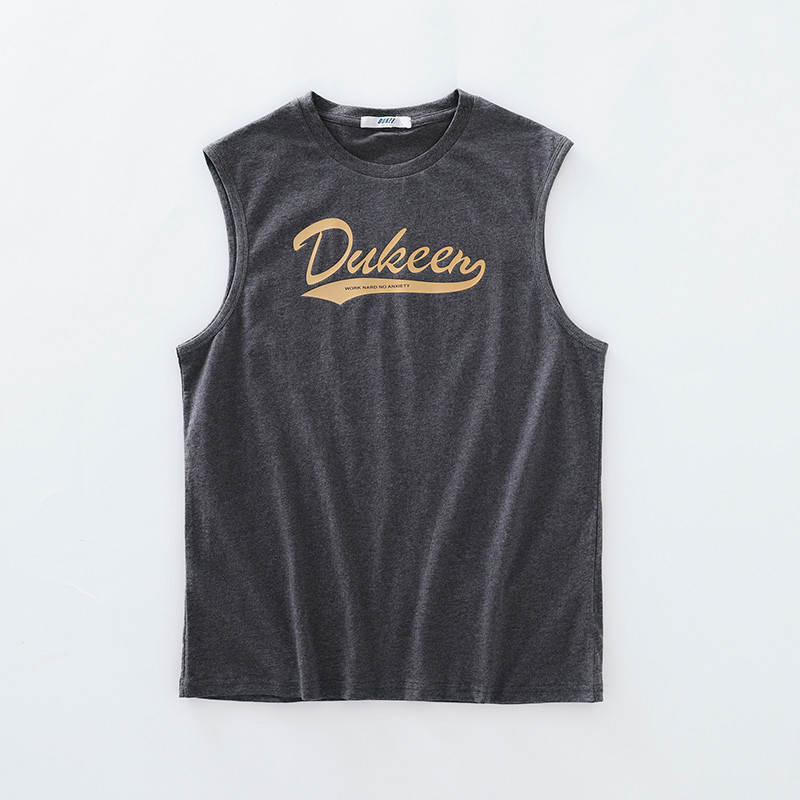 Καλοκαιρινή βαμβακερή αμάνικη μπλούζα  με επιγραφή για άνδρες