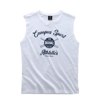 Καλοκαιρινή βαμβακερή αμάνικη μπλούζα για άνδρες με επιγραφή