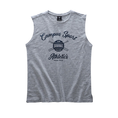 Καλοκαιρινή βαμβακερή αμάνικη μπλούζα για άνδρες με επιγραφή