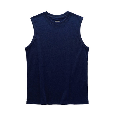 Βαμβακερή αμάνικη μπλούζα  για άνδρες - ένα χρώμα