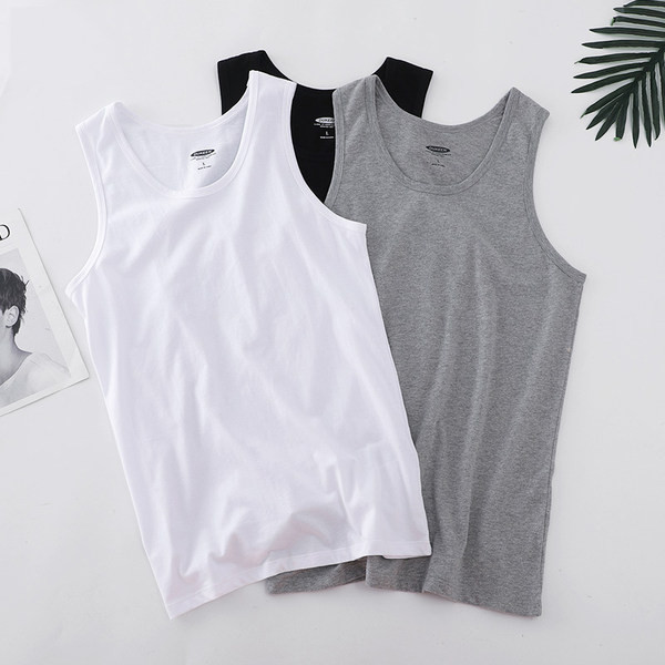 Egyszínű pamut felsőrész férfiaknak