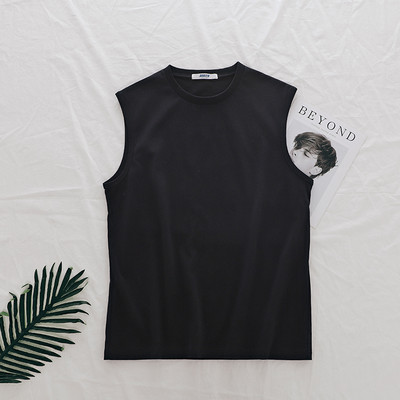 Egyszínű pamut felső, széles pántokkal