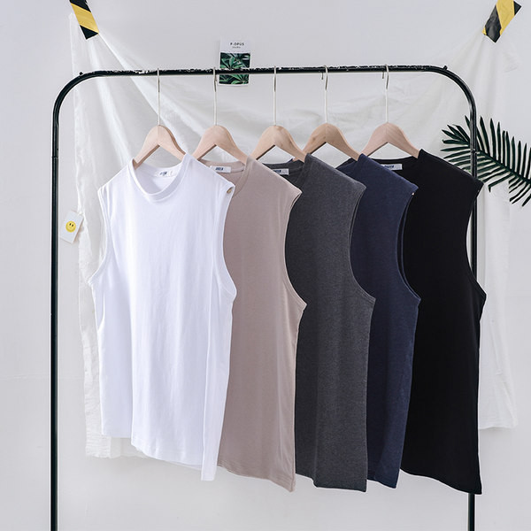 Egyszínű pamut felső, széles pántokkal