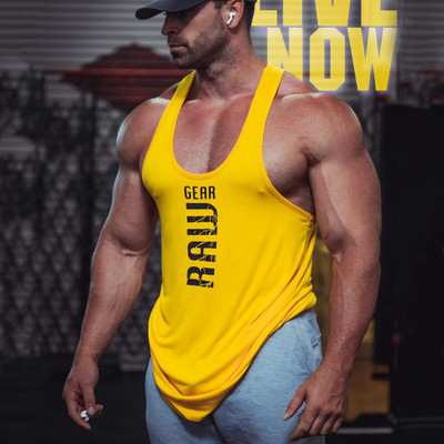 Meeste sportlik tanktop kirjaga-Slim mudel