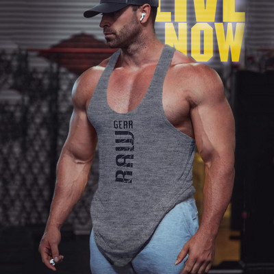 Meeste sportlik tanktop kirjaga-Slim mudel