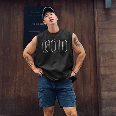 Μοντέρνο ανδρικό αμάνικο με οβάλ λαιμόκοψη