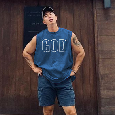 Μοντέρνο ανδρικό αμάνικο με οβάλ λαιμόκοψη