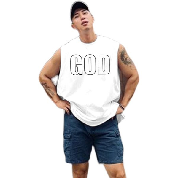 Μοντέρνο ανδρικό αμάνικο με οβάλ λαιμόκοψη