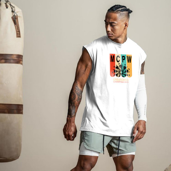 Мъжки потник с цветна апликация 