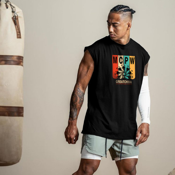 Мъжки потник с цветна апликация 