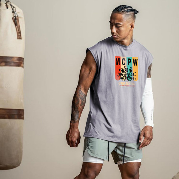 Мъжки потник с цветна апликация 