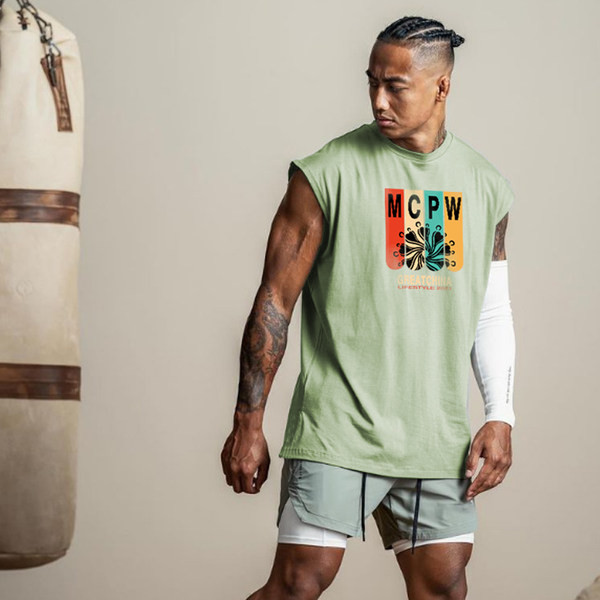 Мъжки потник с цветна апликация 