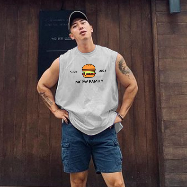 Ανδρικό αμάνικο με εφαρμογή χρώματος - πολλά χρώματα