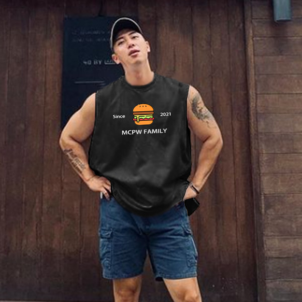 Ανδρικό αμάνικο με εφαρμογή χρώματος - πολλά χρώματα