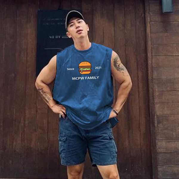 Ανδρικό αμάνικο με εφαρμογή χρώματος - πολλά χρώματα