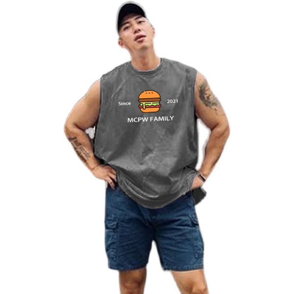 Ανδρικό αμάνικο με εφαρμογή χρώματος - πολλά χρώματα