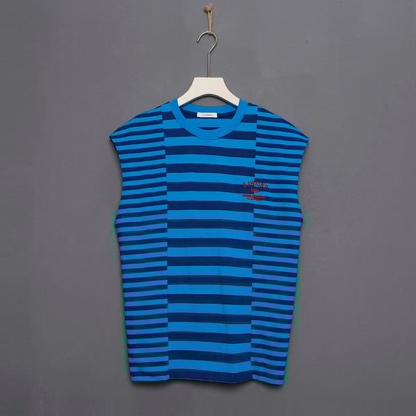 Καλοκαιρινή ριγέ αμάνικη μπλούζα για άντρες