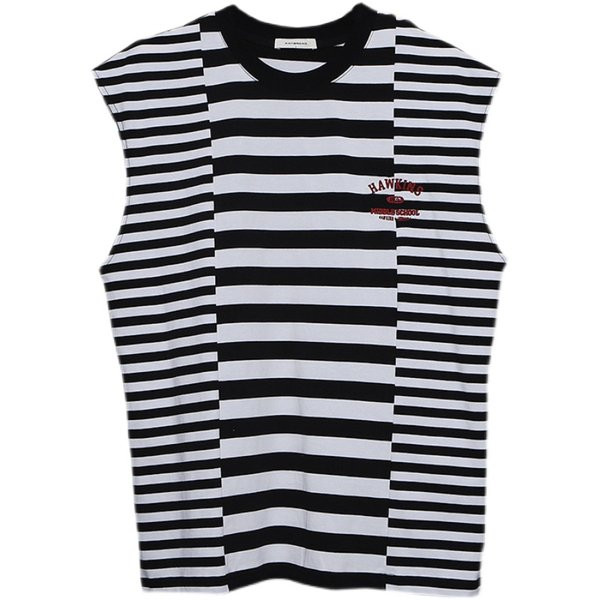 Καλοκαιρινή ριγέ αμάνικη μπλούζα για άντρες