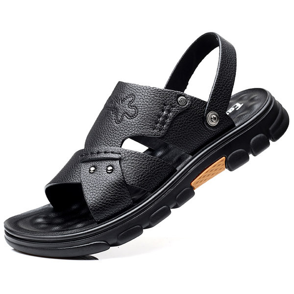 Ανδρικά έκο δερμάτινα σανδάλια με τραχιά σόλα