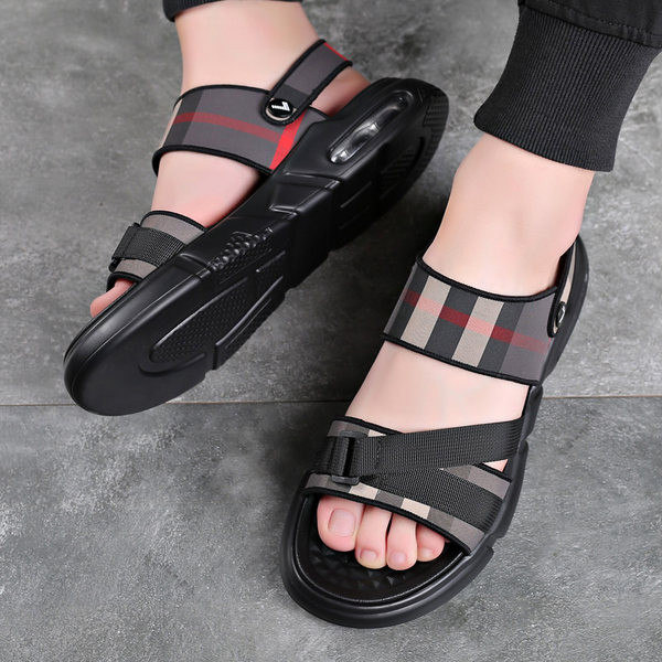 Férfi textil szandál lapos talppal