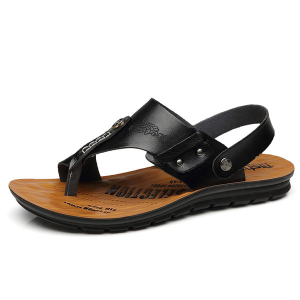 Jauna modeļa vasaras vīriešu sandales no eko ādas