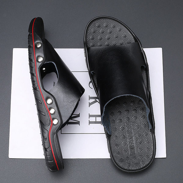 Alkalmi férfi papucs eco bőr pánttal