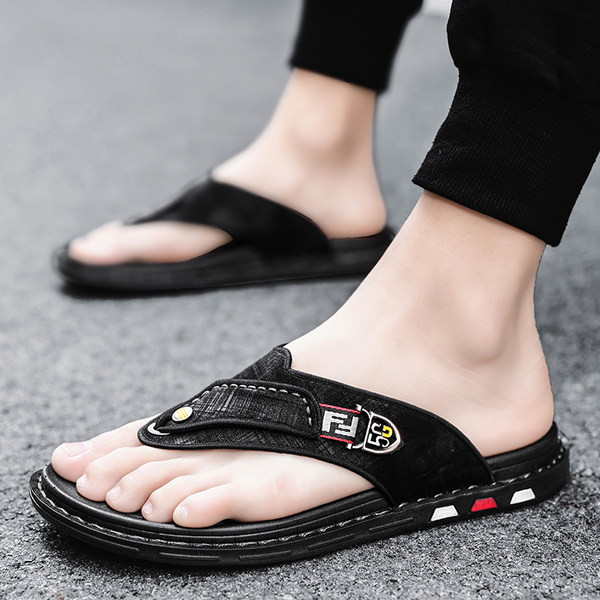 Καλοκαιρινές ανδρικές παντόφλες με επίπεδη σόλα - ανάμεσα στα δάχτυλα των ποδιών