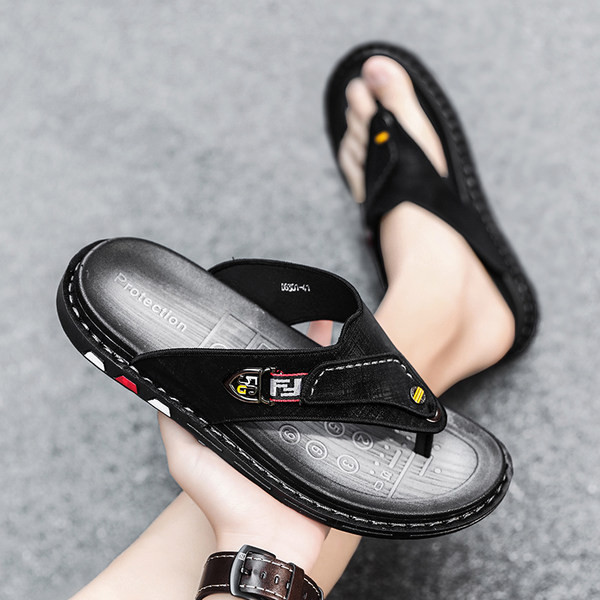 Καλοκαιρινές ανδρικές παντόφλες με επίπεδη σόλα - ανάμεσα στα δάχτυλα των ποδιών