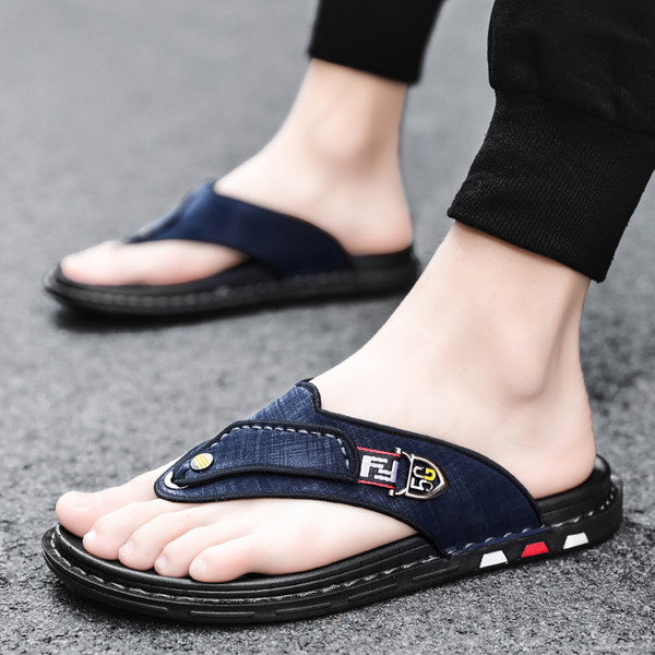 Καλοκαιρινές ανδρικές παντόφλες με επίπεδη σόλα - ανάμεσα στα δάχτυλα των ποδιών