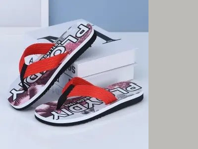 Férfi alkalmi papucs a lábujjak között felirattal