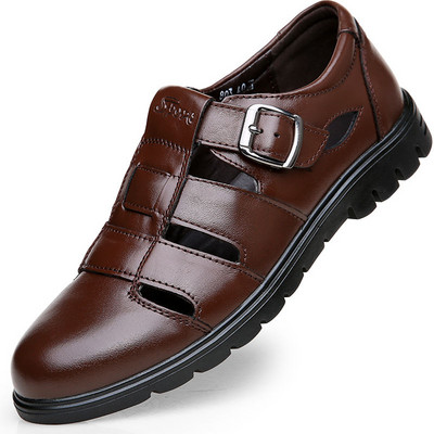 Vyriški kvėpuojantys dirbtinės odos sandalai