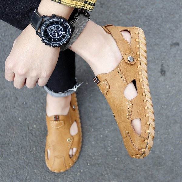 Muške sandale sa zatvorenim prstima od eko kože