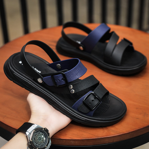 Ikdienas vīriešu sandales ar ādas lencēm