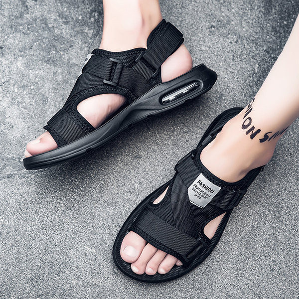 Καθημερινά υφασμάτινα σανδάλια με πλαστικά κουμπώματα