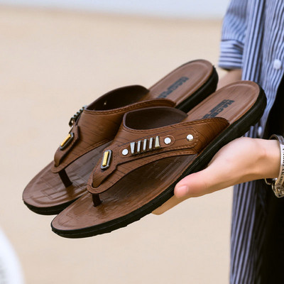 Casual παντόφλες  με μεταλλικό στοιχείο για άνδρες