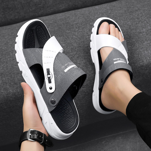 Νέο μοντέλο καλοκαιρινες παντόφλες από ύφασμα και οικολογικό δέρμα