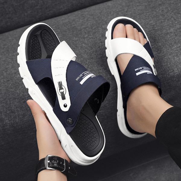 Νέο μοντέλο καλοκαιρινες παντόφλες από ύφασμα και οικολογικό δέρμα