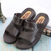 Férfi kerek szandál műbőrből, lapos talppal